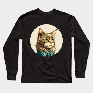 Cute Cat Face Lover - Love Cat Dad Long Sleeve T-Shirt